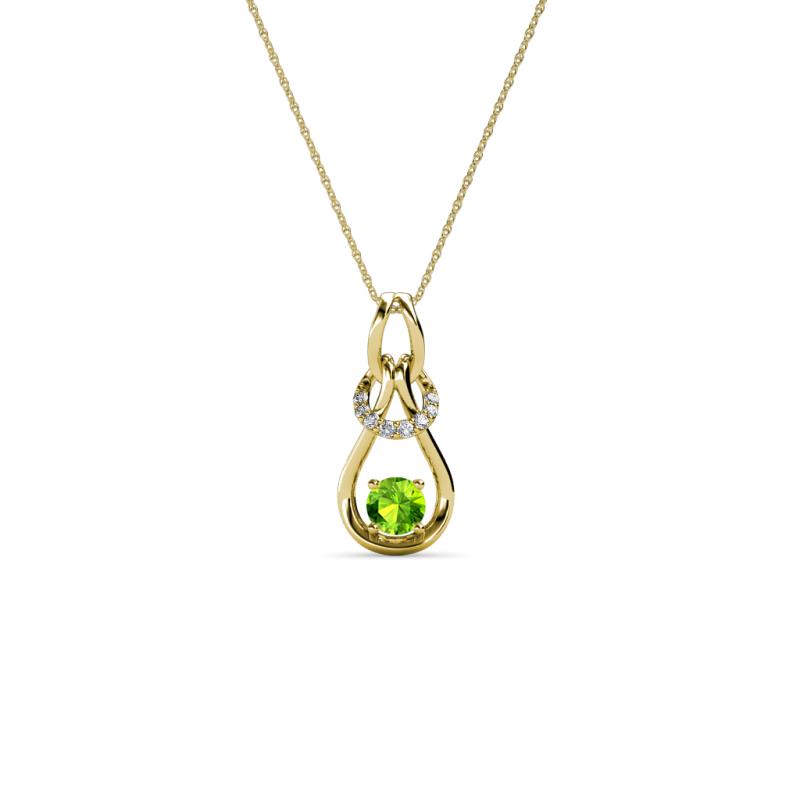 Neoma Peridot and Diamond Love Knot Slider Pendant 