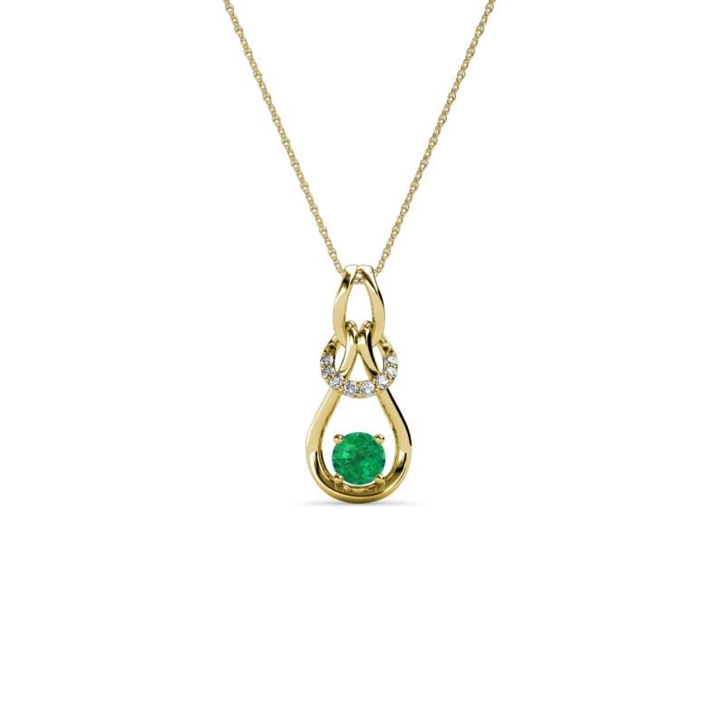 Neoma Emerald and Diamond Love Knot Slider Pendant 