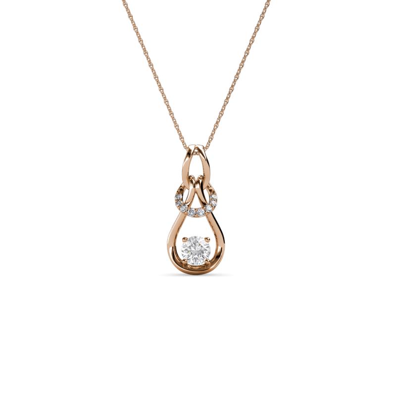 Neoma White Sapphire and Diamond Love Knot Slider Pendant 
