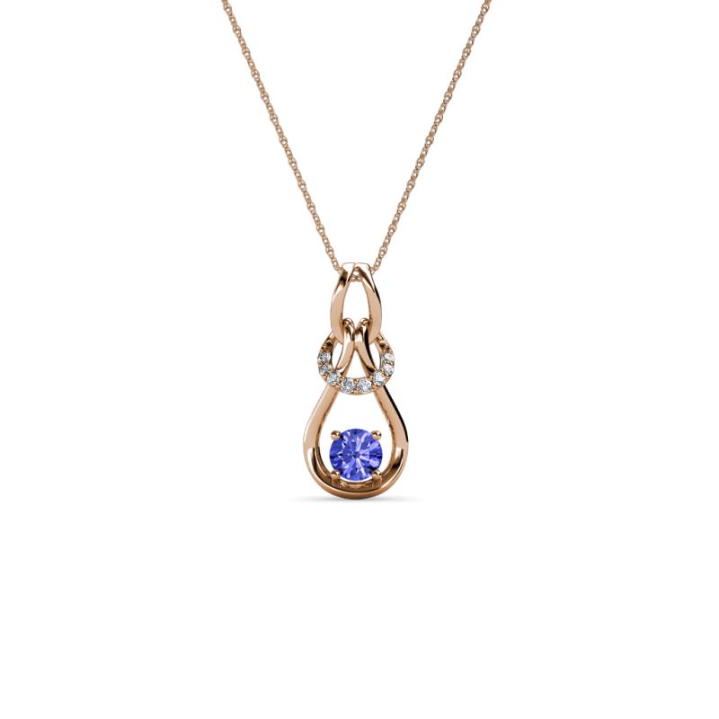 Neoma Tanzanite and Diamond Love Knot Slider Pendant 
