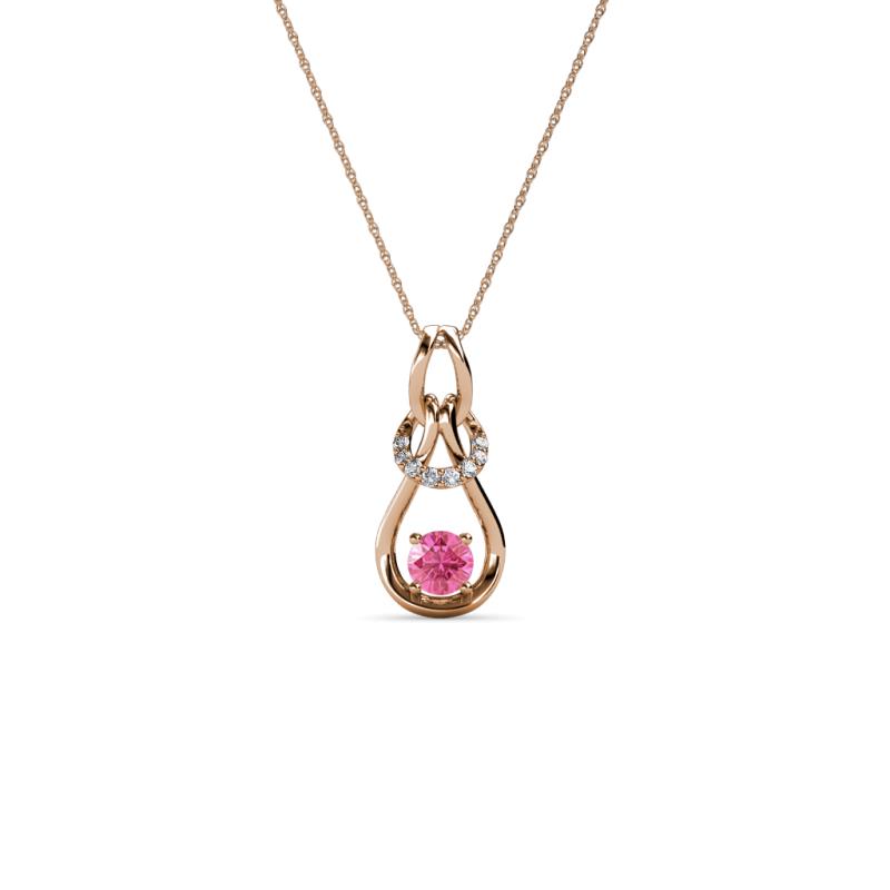 Neoma Pink Tourmaline and Diamond Love Knot Slider Pendant 