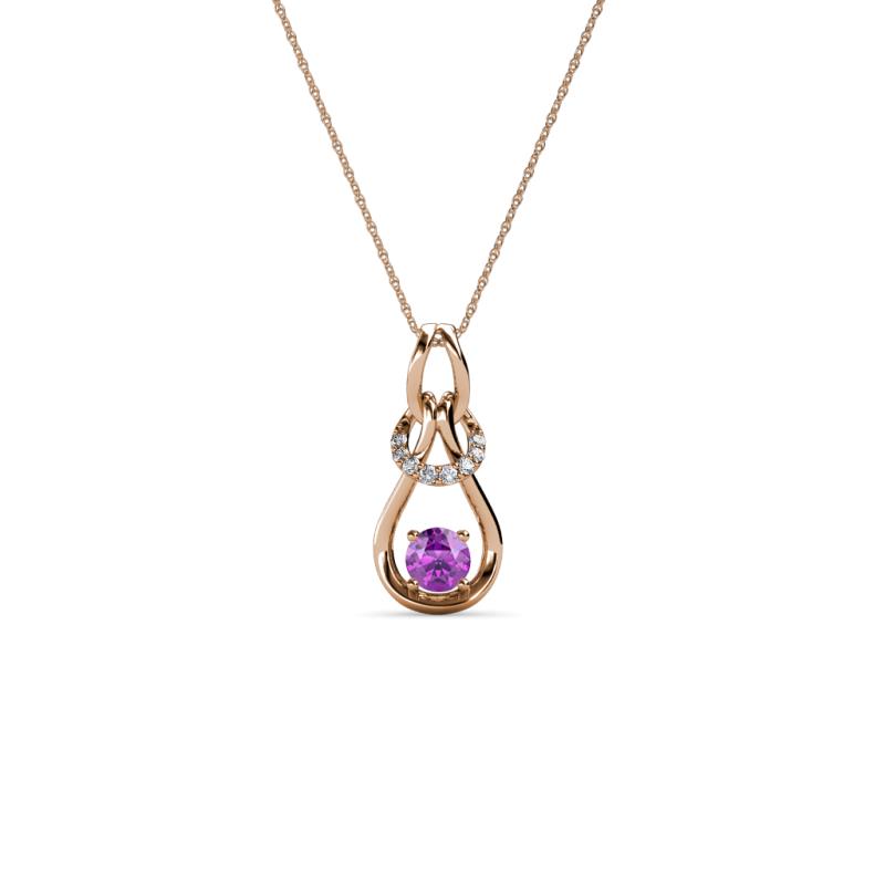 Neoma Amethyst and Diamond Love Knot Slider Pendant 