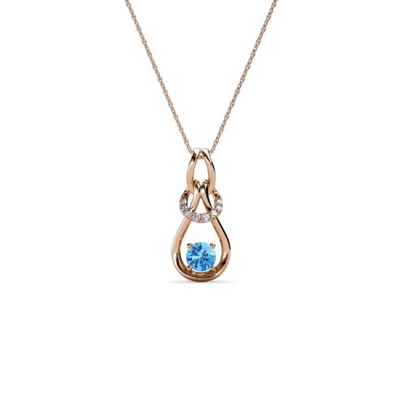 Neoma Blue Topaz and Diamond Love Knot Slider Pendant 