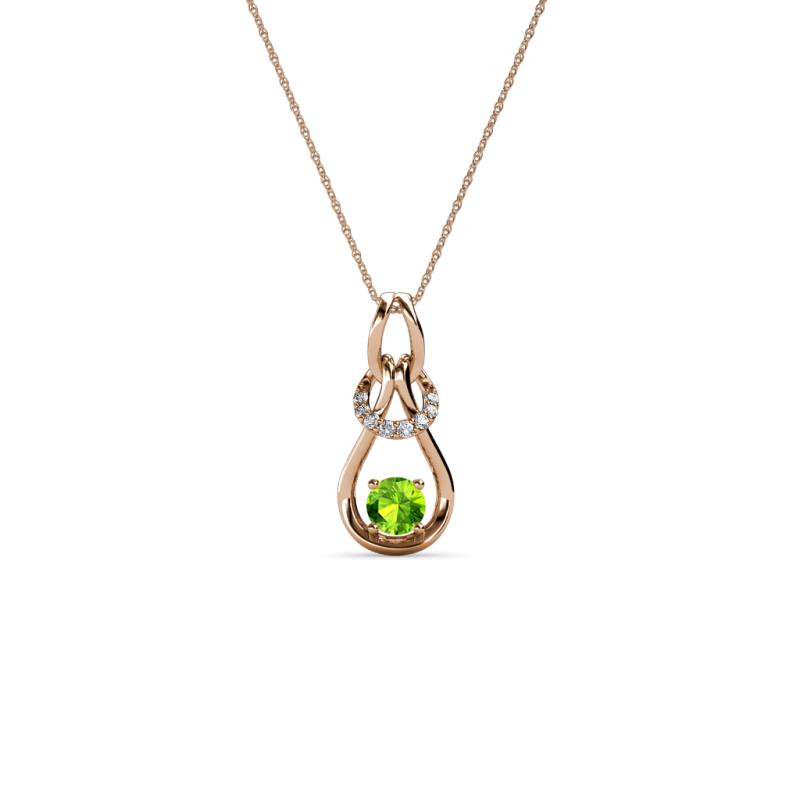 Neoma Peridot and Diamond Love Knot Slider Pendant 