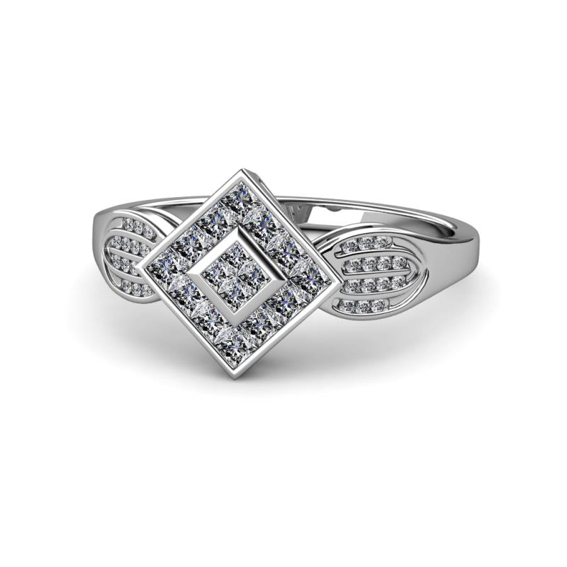 Elliana Round and Princess Cut AGS Certified Diamond 1.00 ctw Anniversary Ring 