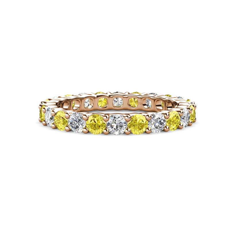 Joyce 3.40 mm Yellow Sapphire and Diamond Eternity Band 