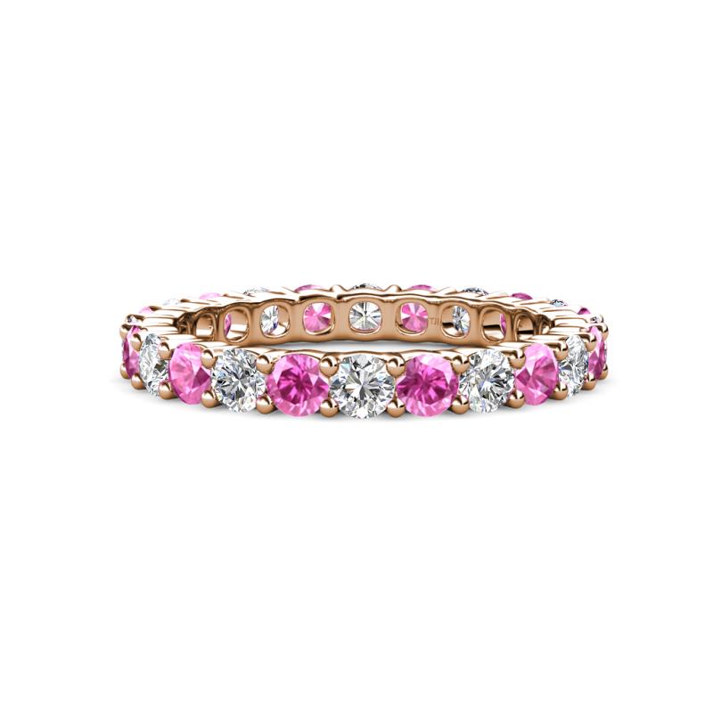 Joyce 3.40 mm Pink Sapphire and Diamond Eternity Band 