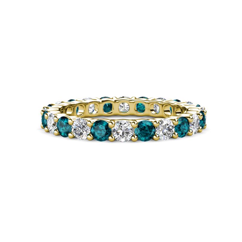 Joyce 3.40 mm London Blue Topaz and Diamond Eternity Band 