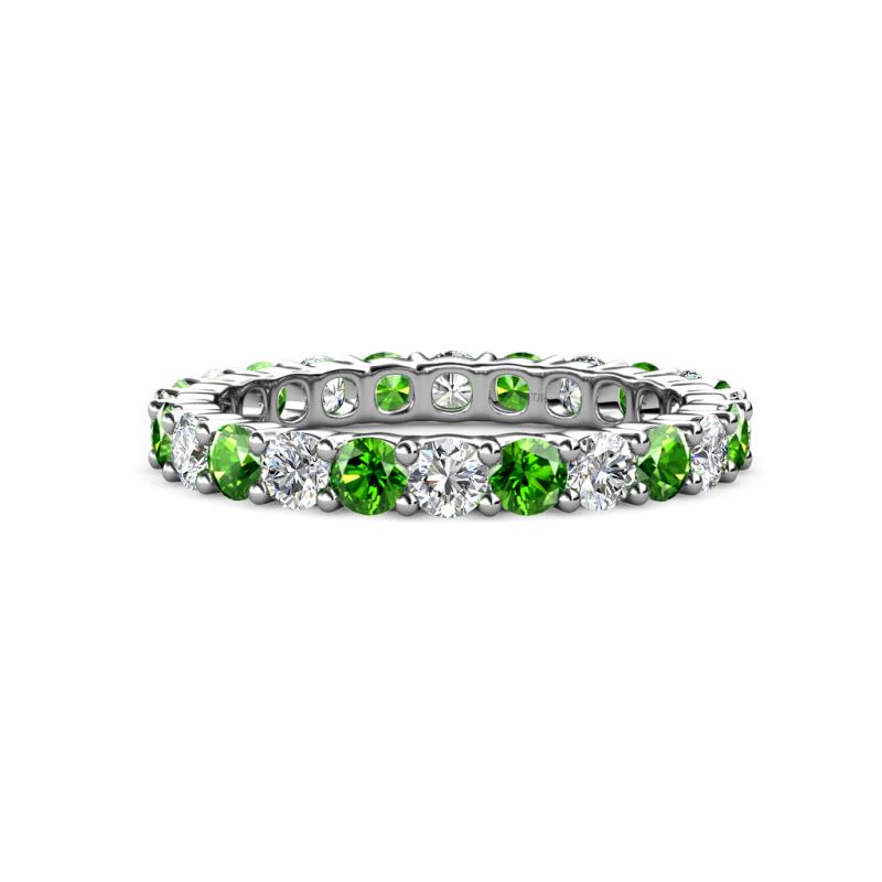 Joyce 3.40 mm Green Garnet and Diamond Eternity Band 
