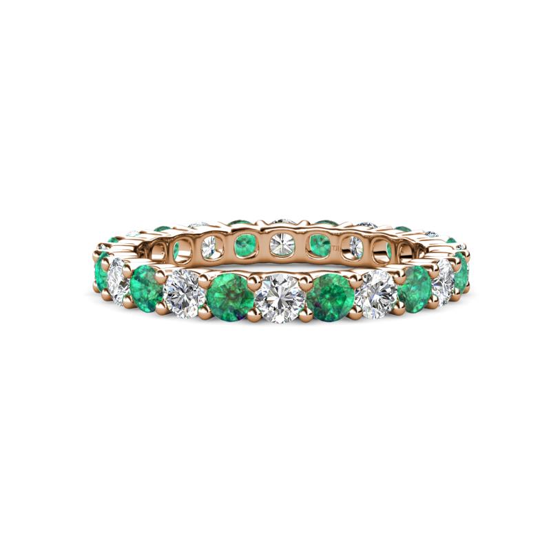 Joyce 3.40 mm Emerald and Diamond Eternity Band 