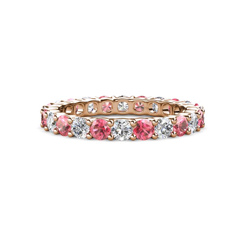 Joyce 3.40 mm Pink Tourmaline and Diamond Eternity Band 
