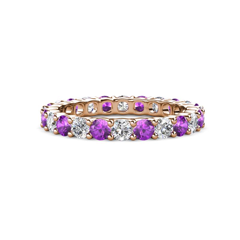 Joyce 3.40 mm Amethyst and Diamond Eternity Band 