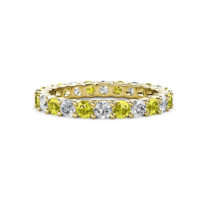 Joyce 3.40 mm Yellow and White Diamond Eternity Band 