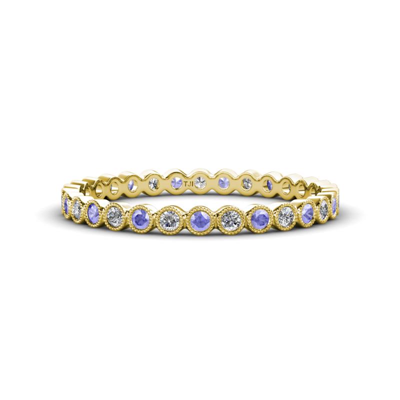 Arria 2.00 mm Tanzanite and Lab Grown Diamond Eternity Band 