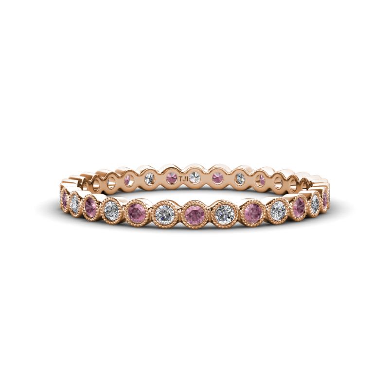 Arria 2.00 mm Pink Tourmaline and Lab Grown Diamond Eternity Band 