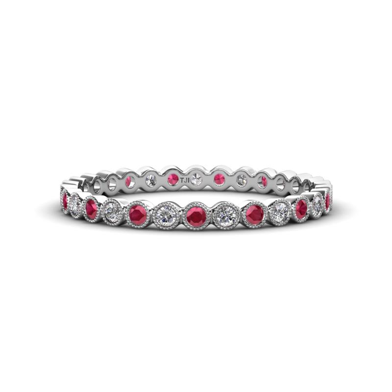 Arria 2.00 mm Ruby and Lab Grown Diamond Eternity Band 