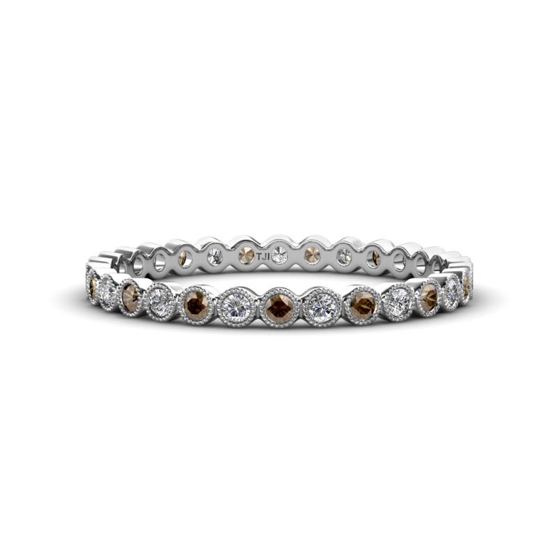 Arria 2.00 mm Smoky Quartz and Lab Grown Diamond Eternity Band 