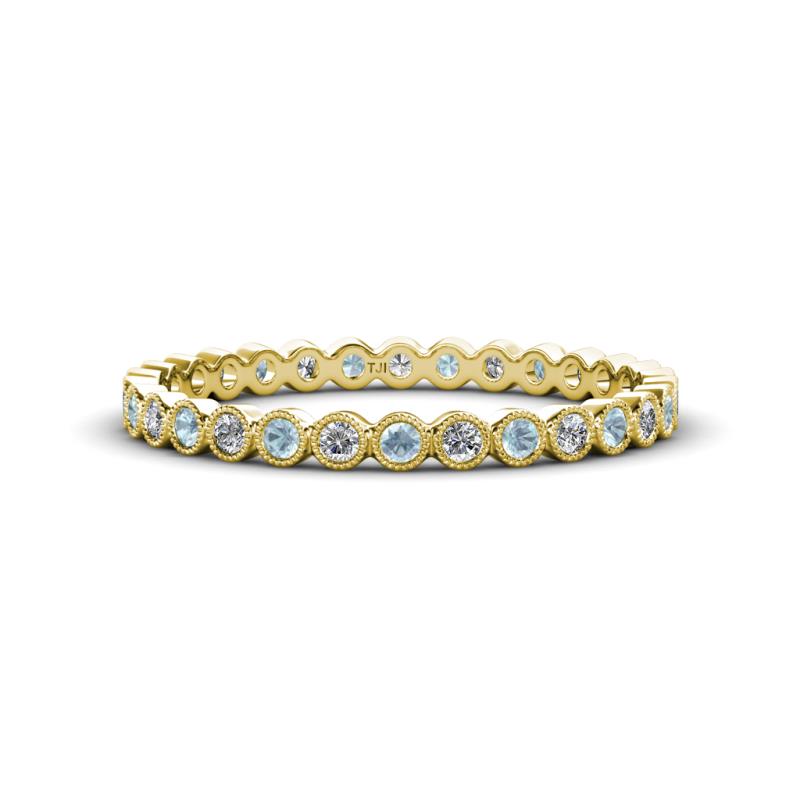 Arria 2.00 mm Aquamarine and Lab Grown Diamond Eternity Band 