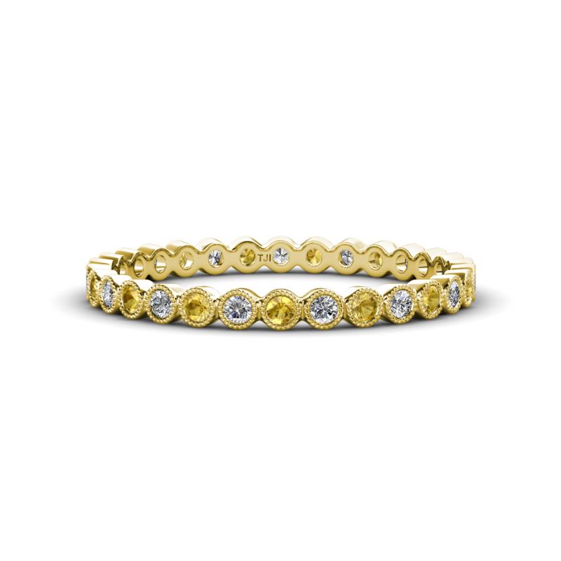 Arria 2.00 mm Citrine and Lab Grown Diamond Eternity Band 
