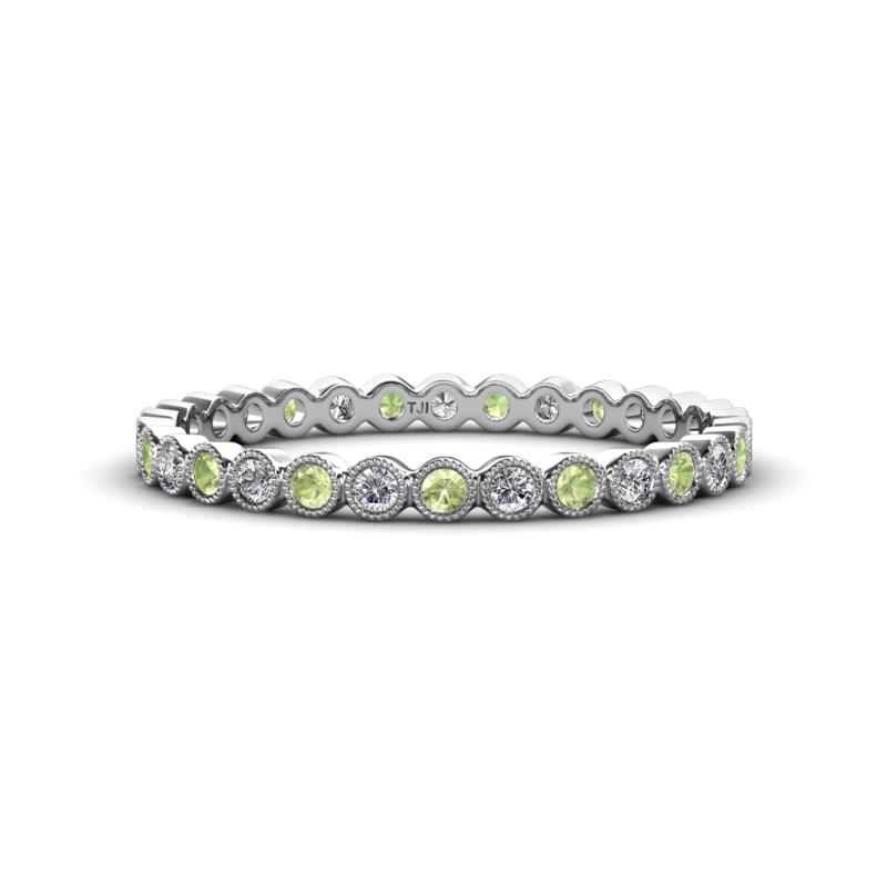 Arria 2.00 mm Peridot and Lab Grown Diamond Eternity Band 