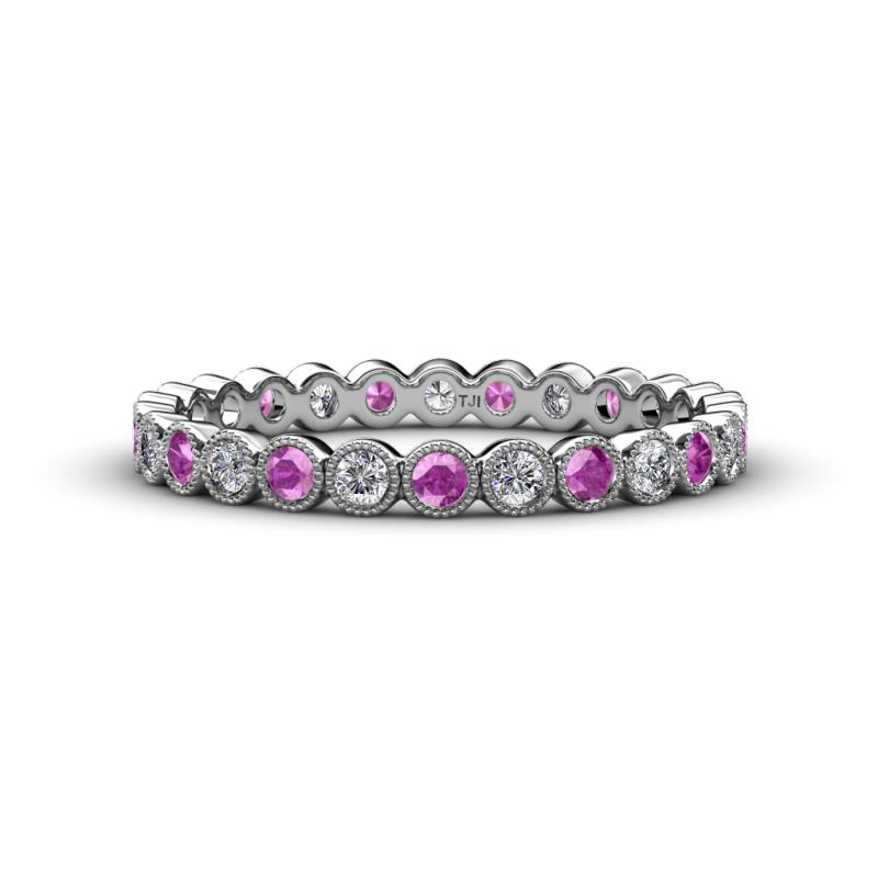 Arria 2.40 mm Amethyst and Lab Grown Diamond Eternity Band 