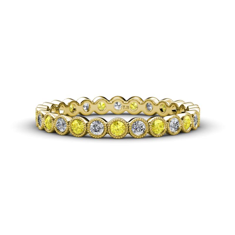 Arria 2.40 mm Yellow Sapphire and Lab Grown Diamond Eternity Band 