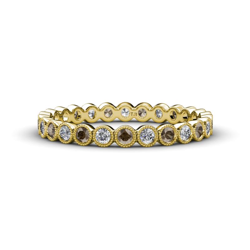 Arria 2.40 mm Smoky Quartz and Lab Grown Diamond Eternity Band 