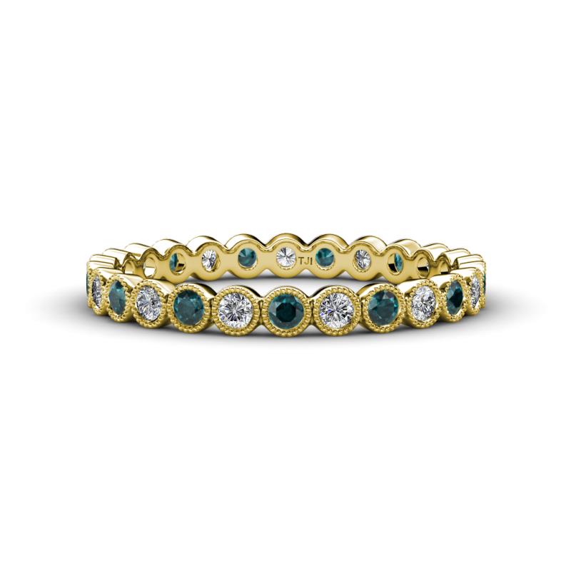 Arria 2.40 mm London Blue Topaz and Lab Grown Diamond Eternity Band 