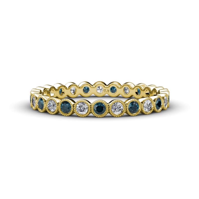 Arria 2.40 mm Blue Diamond and Lab Grown Diamond Eternity Band 