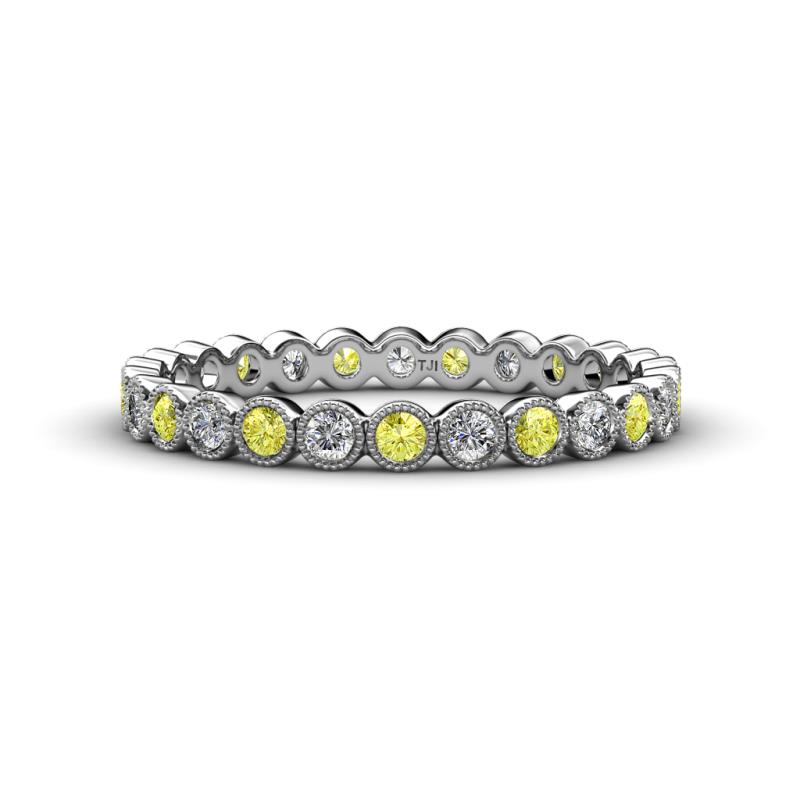 Arria 2.40 mm Yellow Diamond and Lab Grown Diamond Eternity Band 