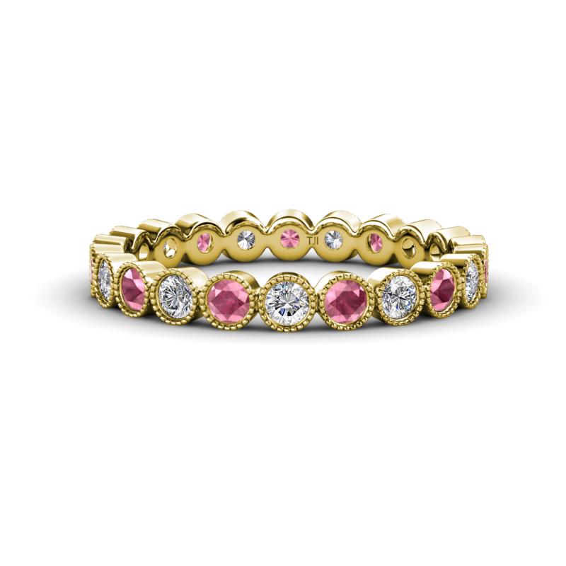Arria 2.70 mm Rhodolite Garnet and Lab Grown Diamond Eternity Band 