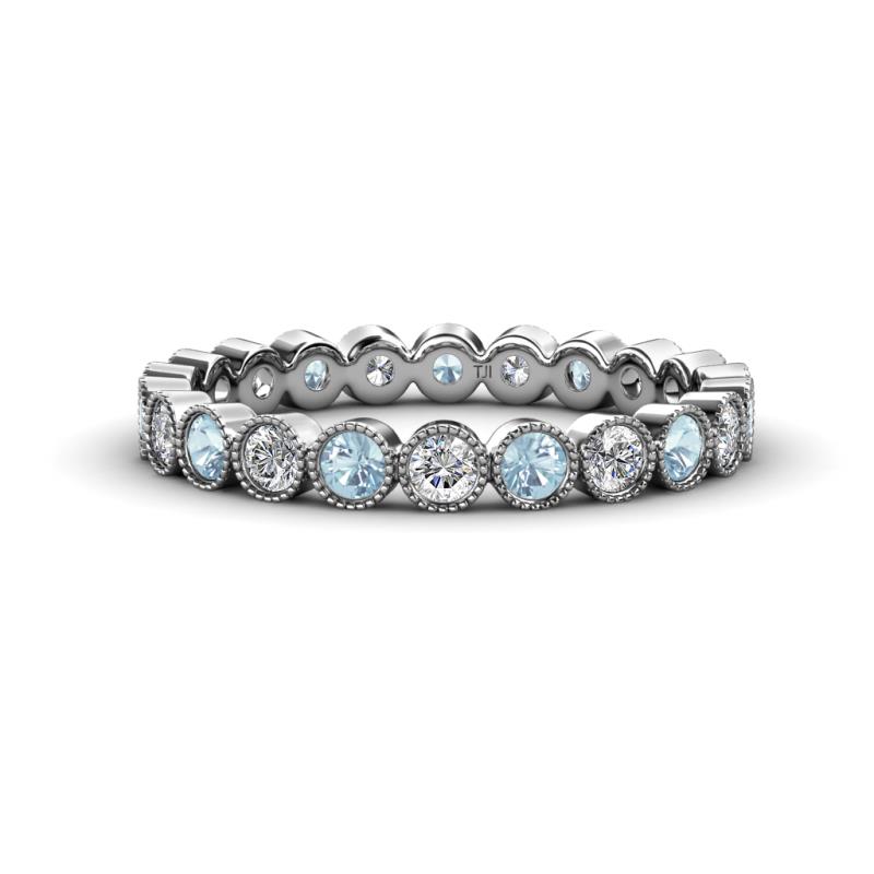Arria 2.70 mm Aquamarine and Lab Grown Diamond Eternity Band 