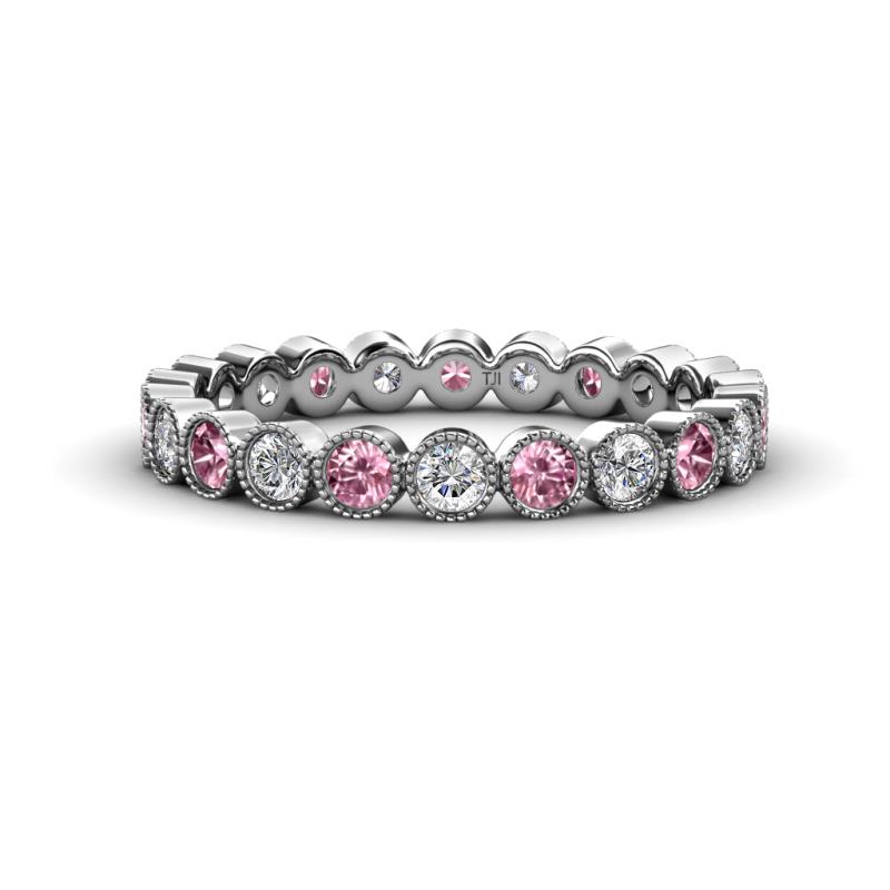 Arria 2.70 mm Pink Tourmaline and Lab Grown Diamond Eternity Band 