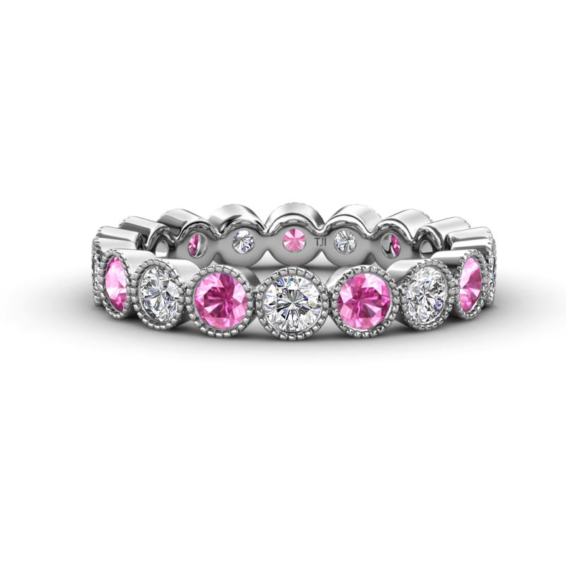 Arria 3.00 mm Pink Sapphire and Lab Grown Diamond Eternity Band 