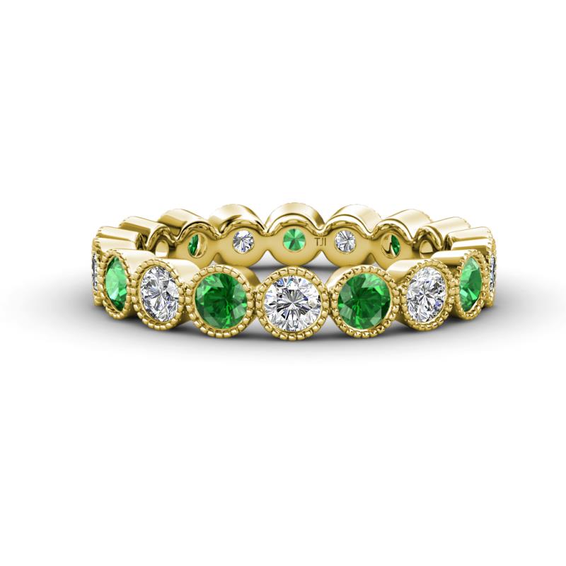 Arria 3.00 mm Green Garnet and Lab Grown Diamond Eternity Band 