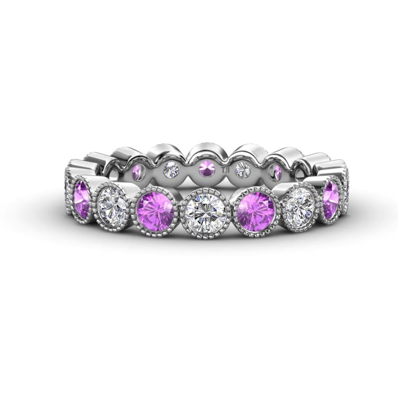 Arria 3.00 mm Amethyst and Lab Grown Diamond Eternity Band 