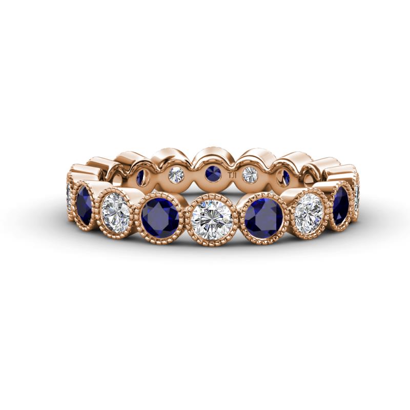 Arria 3.00 mm Blue Sapphire and Lab Grown Diamond Eternity Band 