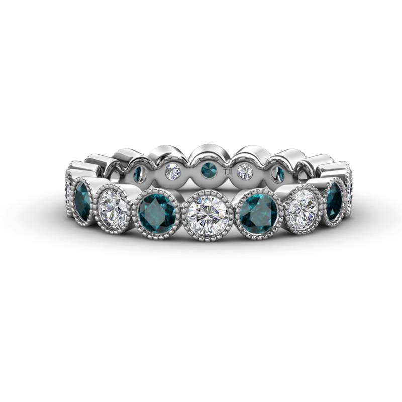Arria 3.00 mm London Blue Topaz and Lab Grown Diamond Eternity Band 