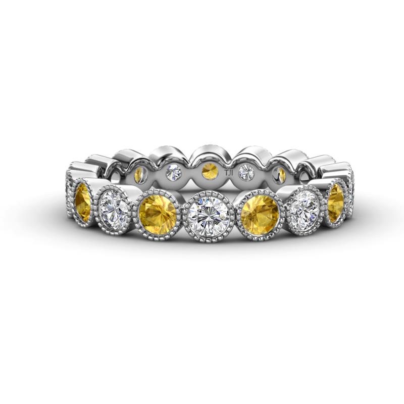 Arria 3.00 mm Citrine and Lab Grown Diamond Eternity Band 