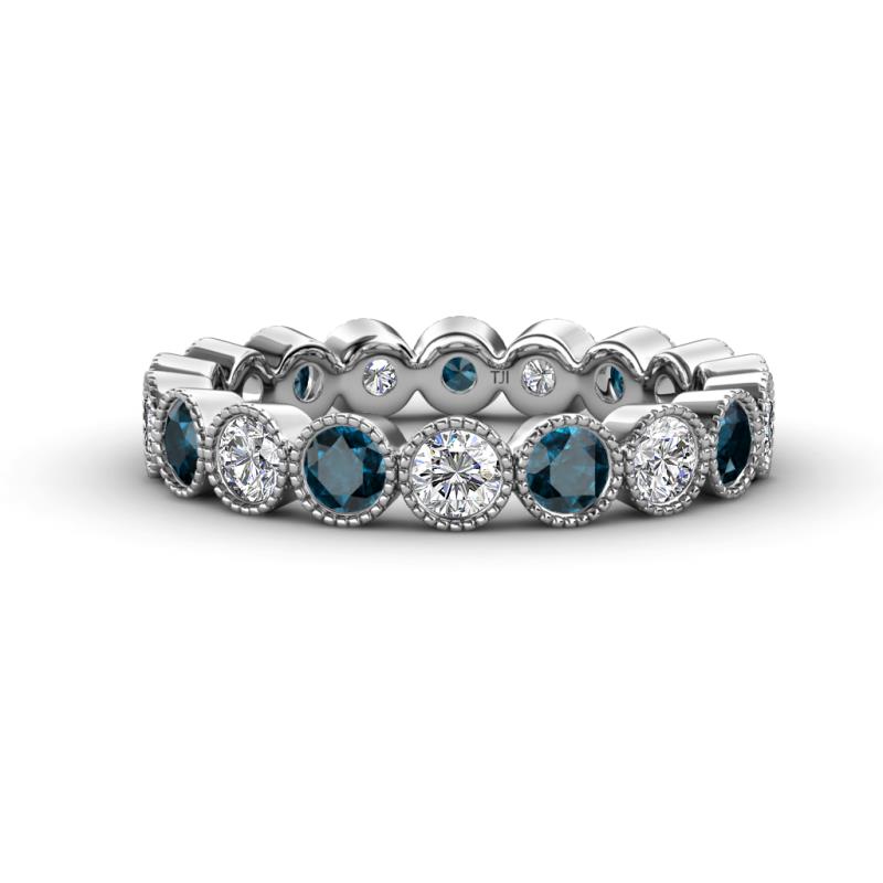 Arria 3.00 mm Blue Diamond and White Lab Grown Diamond Eternity Band 