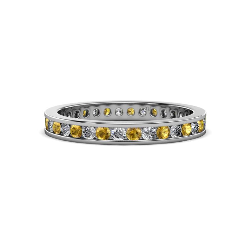 Celina 2.00 mm Round Citrine and Lab Grown Diamond Eternity Band 