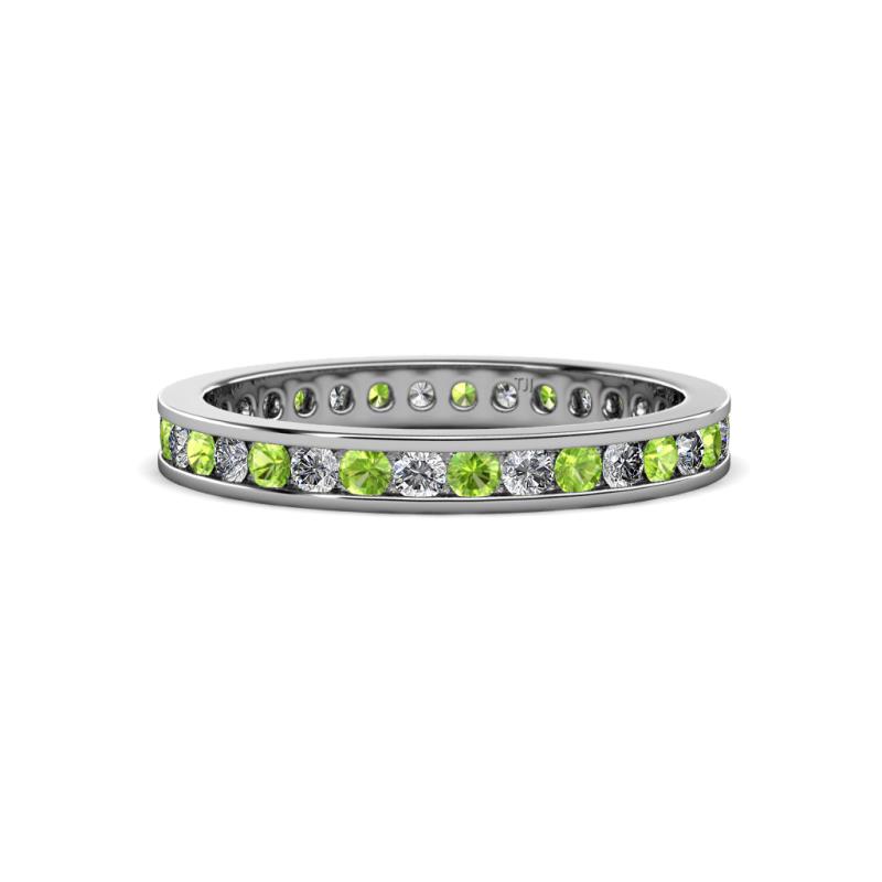 Celina 2.00 mm Round Peridot and Lab Grown Diamond Eternity Band 