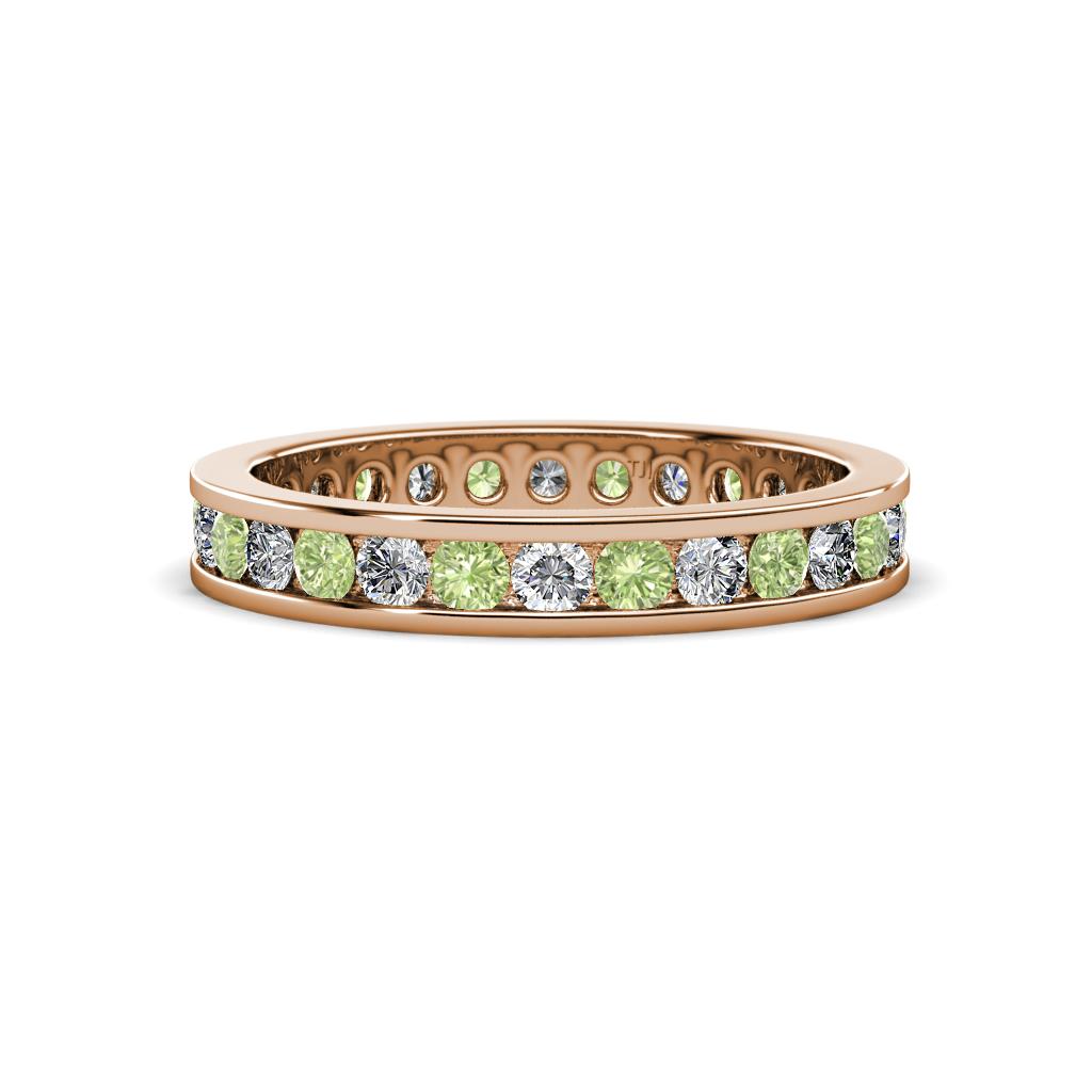 Celina 2.40 mm Round Peridot and Lab Grown Diamond Eternity Band 
