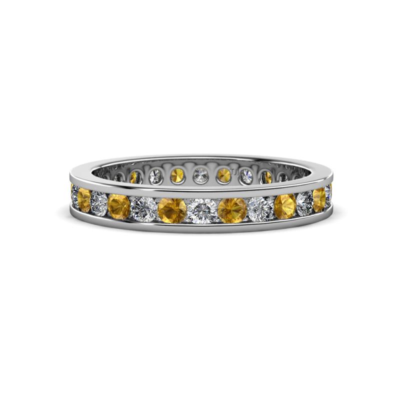 Celina 2.40 mm Round Citrine and Lab Grown Diamond Eternity Band 