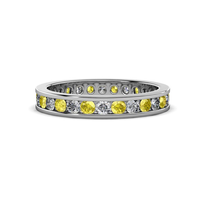 Celina 2.40 mm Round Yellow Sapphire and Lab Grown Diamond Eternity Band 