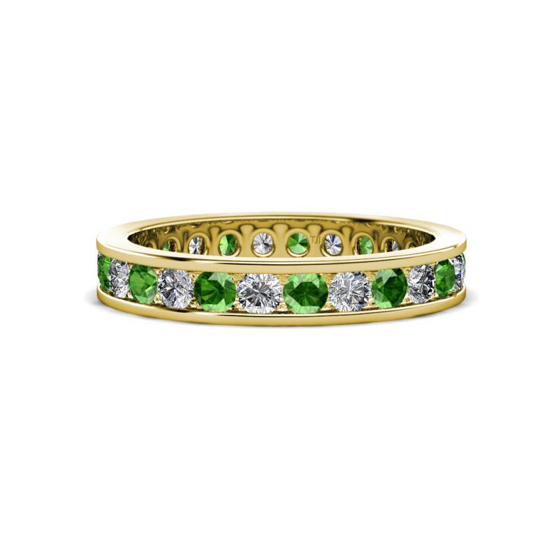 Celina 2.70 mm Round Green Garnet and Lab Grown Diamond Eternity Band 