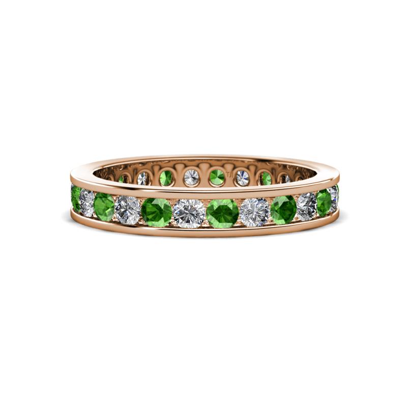Celina 2.70 mm Round Green Garnet and Lab Grown Diamond Eternity Band 