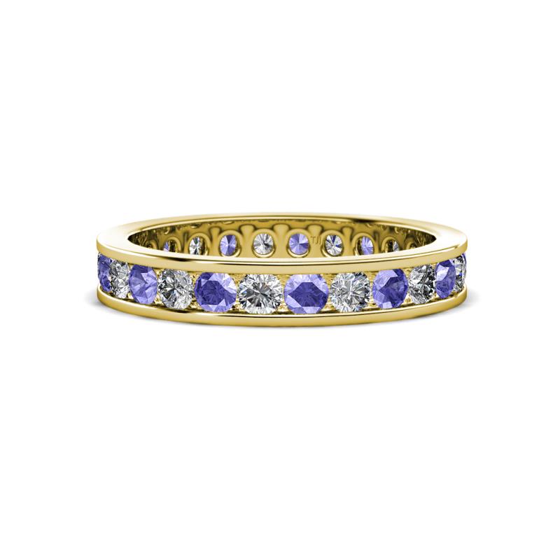 Celina 2.70 mm Round Tanzanite and Lab Grown Diamond Eternity Band 