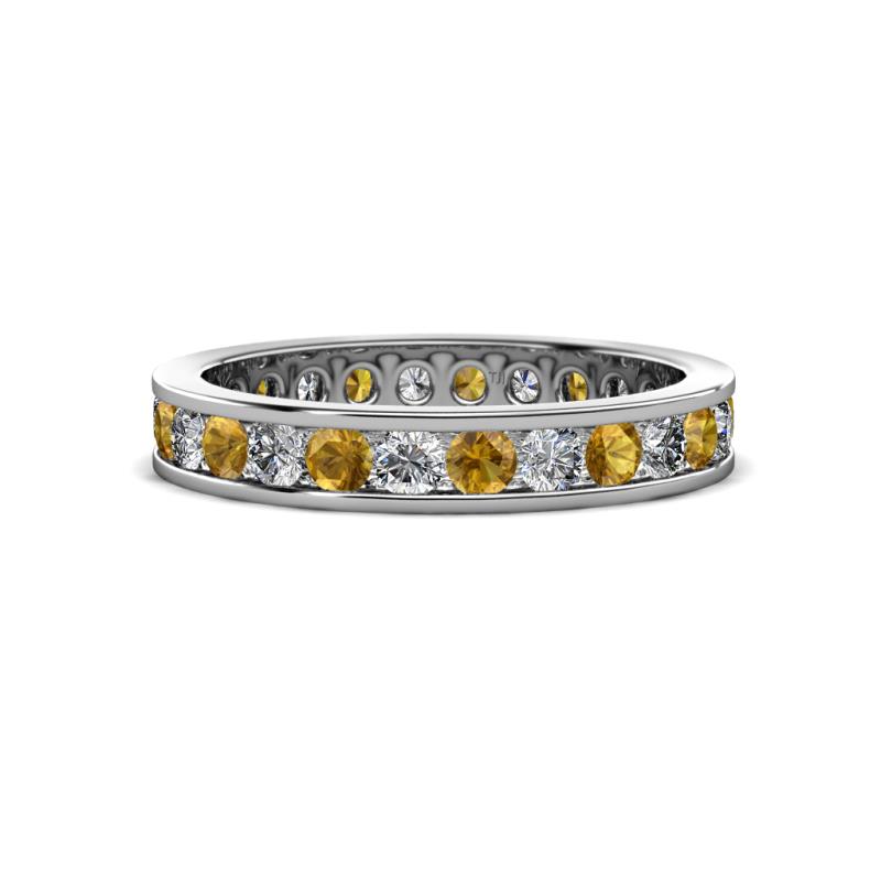 Celina 2.70 mm Round Citrine and Lab Grown Diamond Eternity Band 