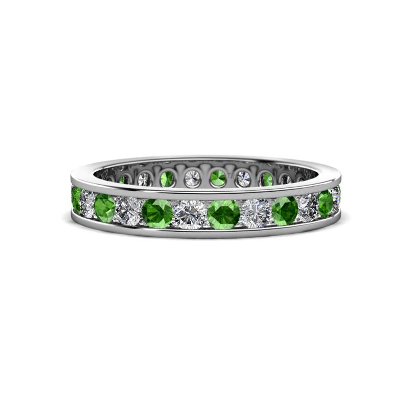 Celina 2.70 mm Round Green Garnet and Lab Grown Diamond Eternity Band 
